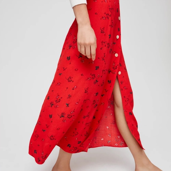Aritzia Wilfred Red Amelie Midi Skirt - Picture 3 of 4